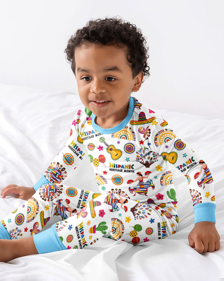 Zweiteiliges Langarm-Pyjama-Set mit Sommerfrüchten