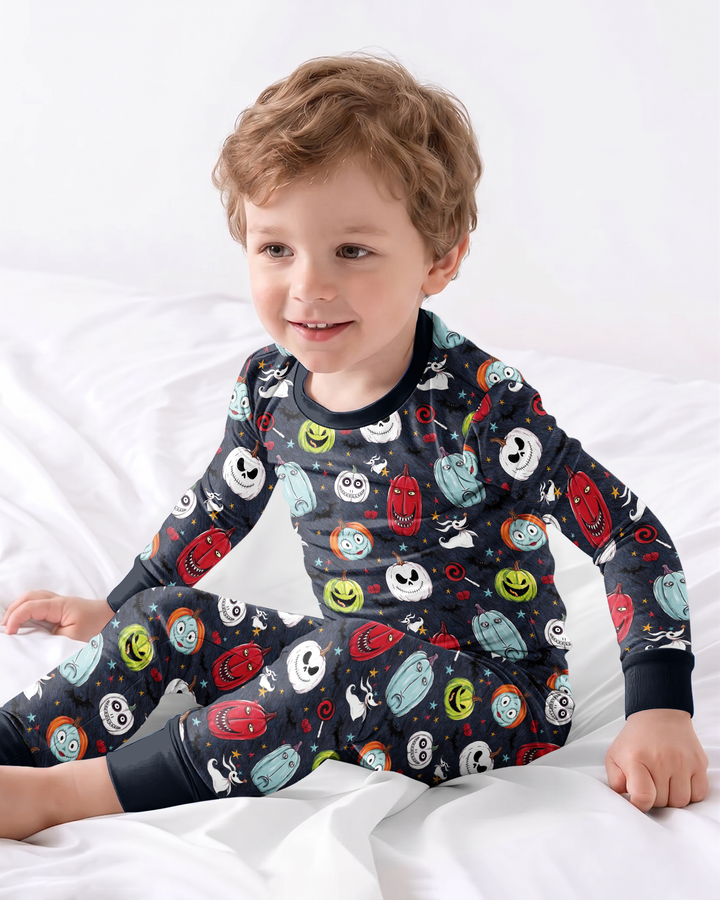 Zweiteiliges Langarm-Pyjama-Set mit Sommerfrüchten