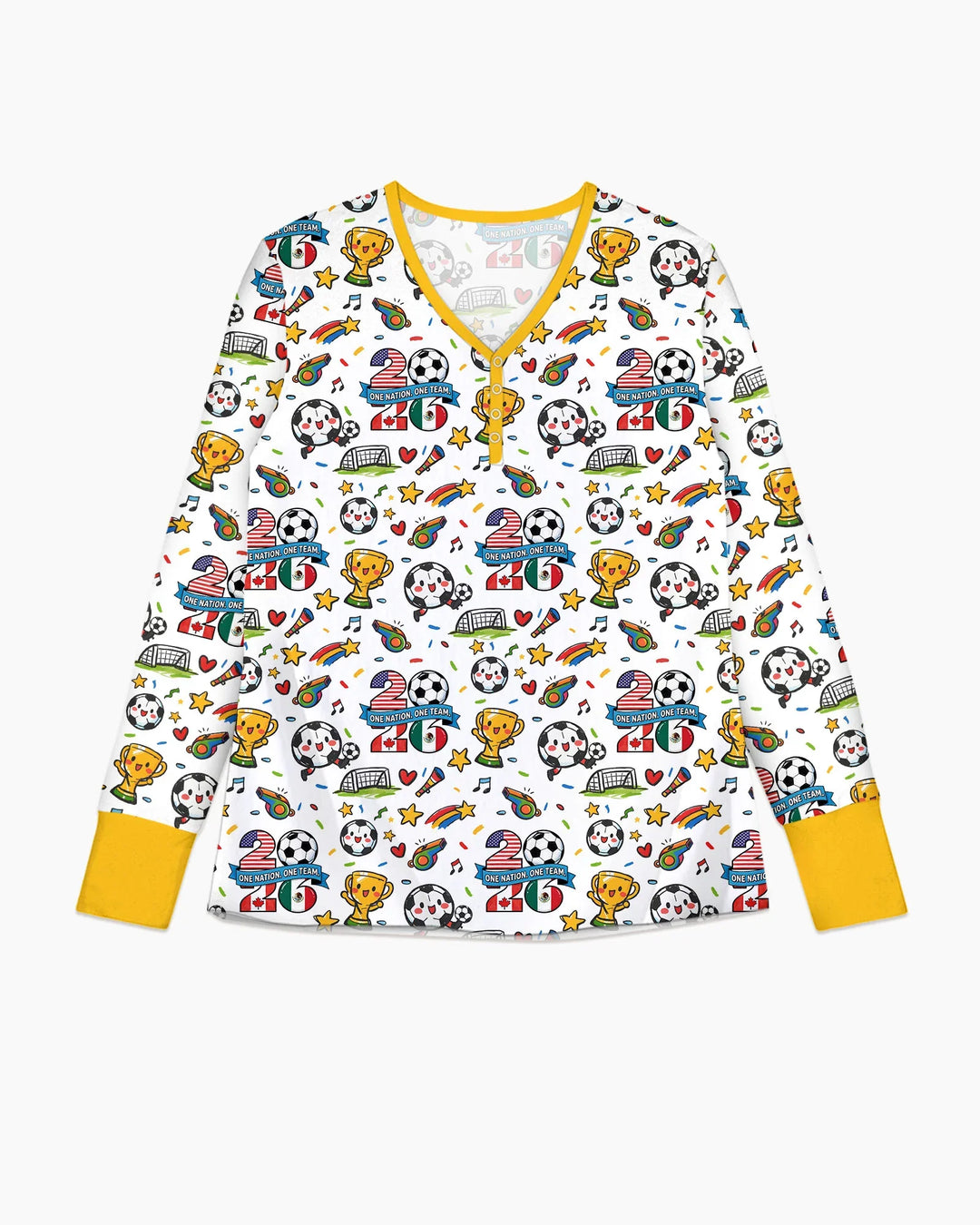 Fußballfieber 2026 Familien-Bambus-Pyjama-Set für Damen