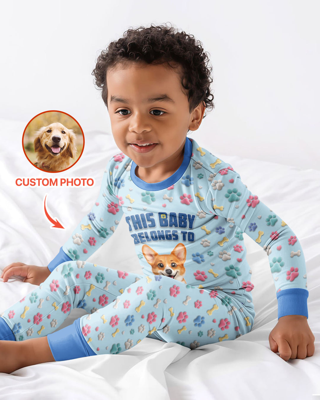 Baby Belongs To Cutie Dog Bamboo Two Piece Long Sleeve Pajama Set