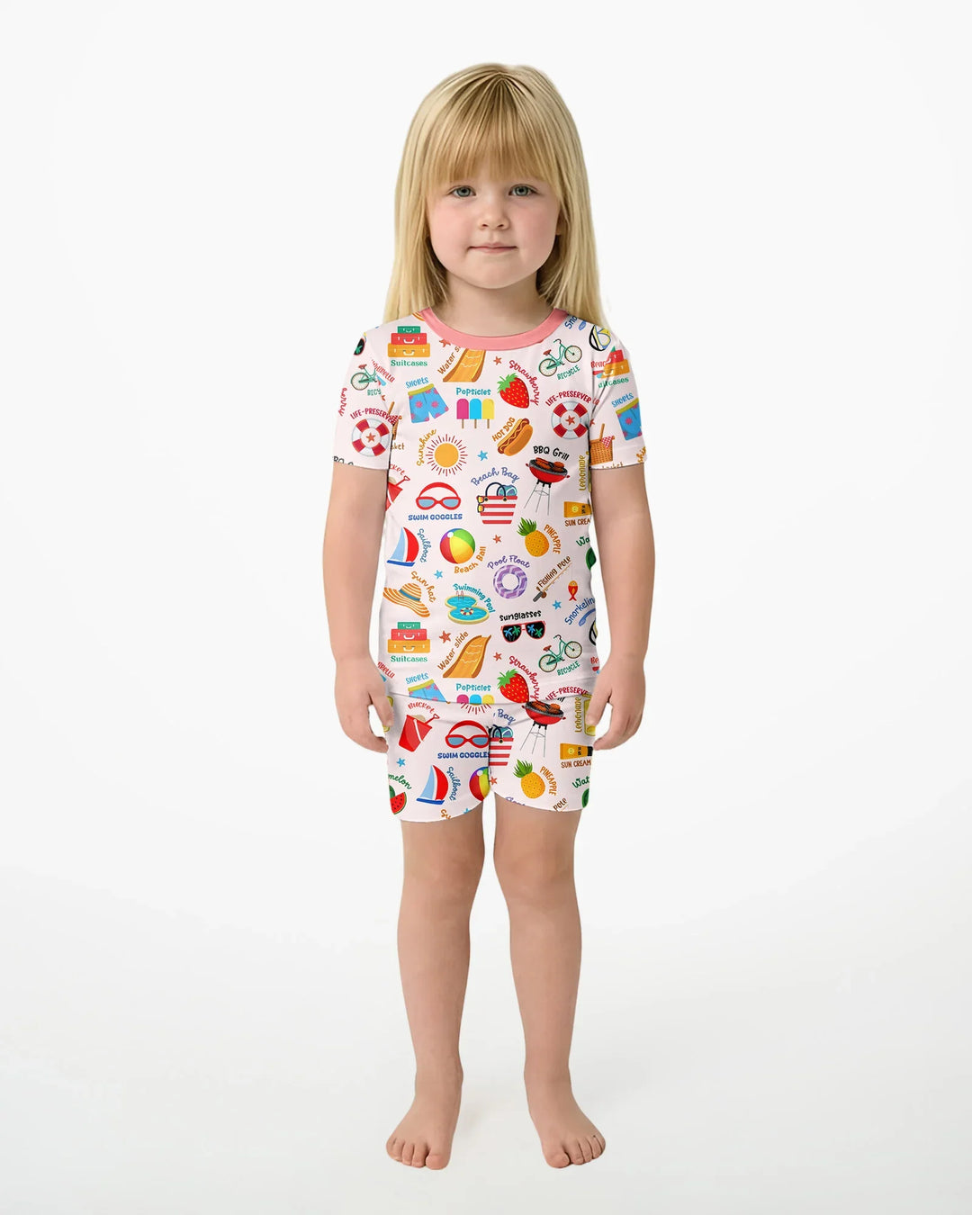 Schlafanzug-Set zweiteilig, kurze Ärmel, kurze Hose, Bambus