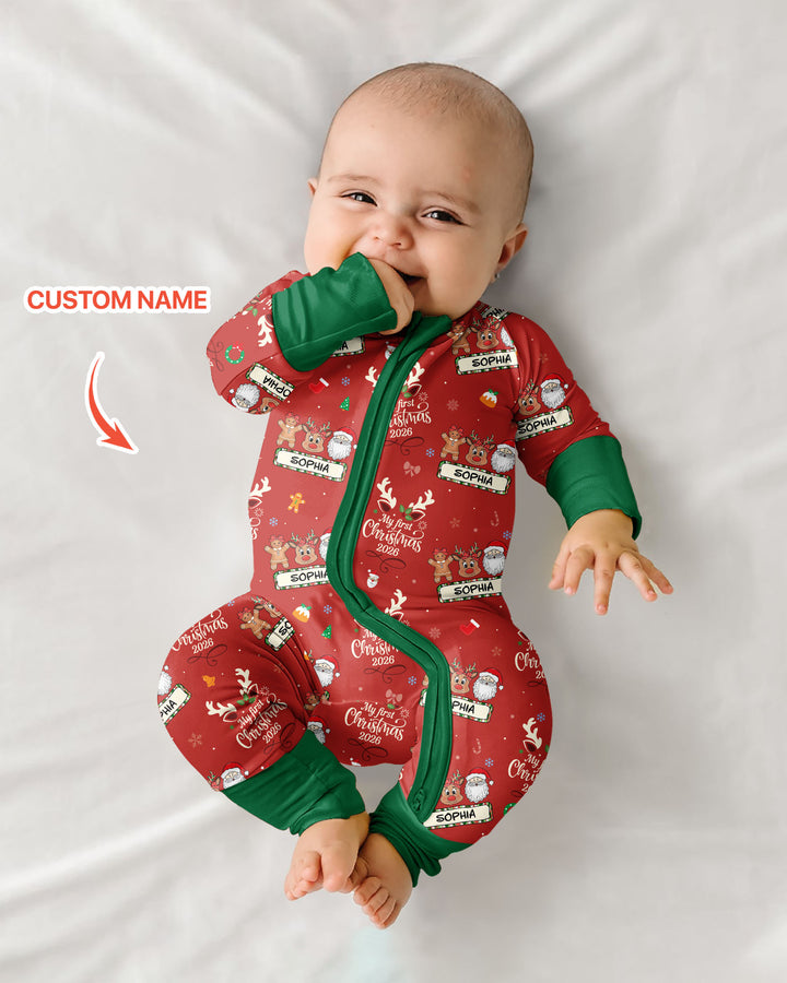 Custom Name Merry Christmas My Deer 2026 Bamboo Convertible Zippy