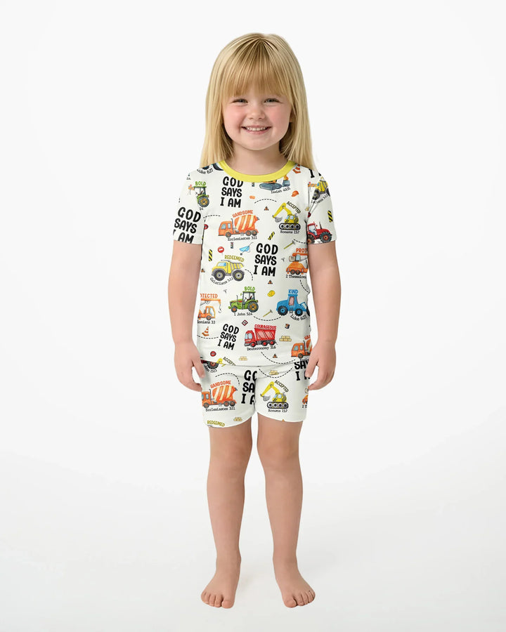 Zweiteiliges Pyjama-Set mit kurzen Ärmeln und Shorts im Sommer-Design