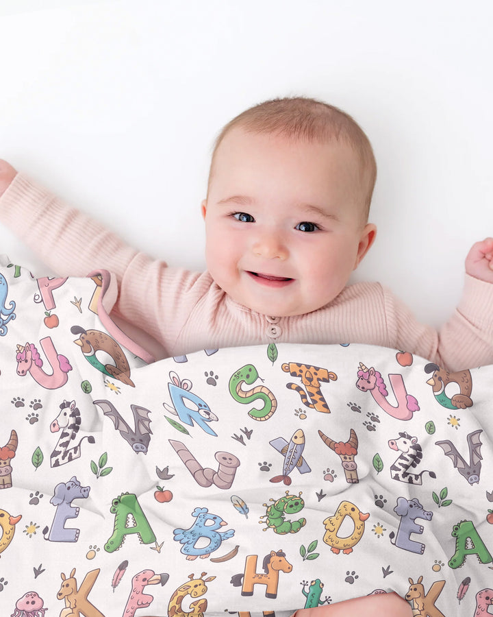 Animals Alphabet Bamboo Blanket