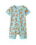 Pizza Doodle Bamboo Shorty Zippered Romper