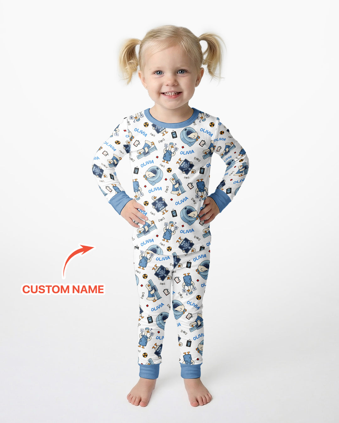 Zweiteiliges Langarm-Pyjama-Set mit Sommerfrüchten