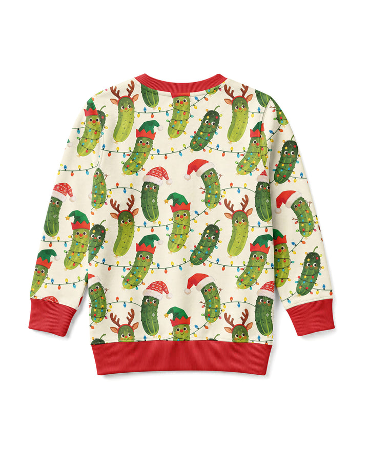 Cheerful Christmas Pickle Bamboo Crewneck Sweatshirt