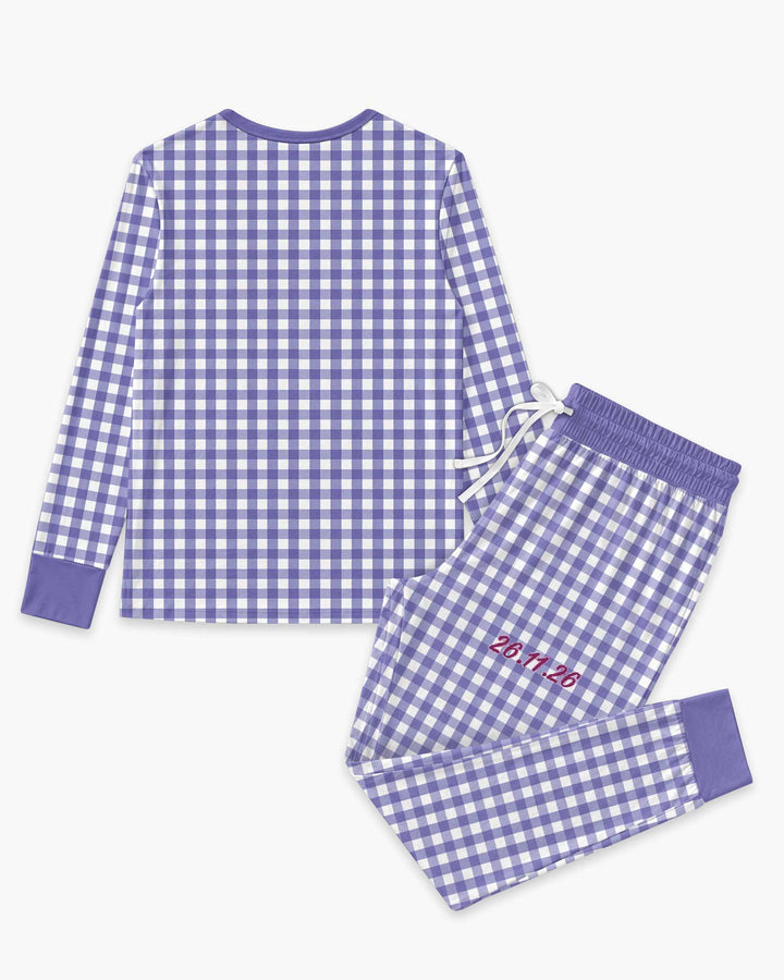 Embroidered Seersucker Bamboo Women Pajama Set