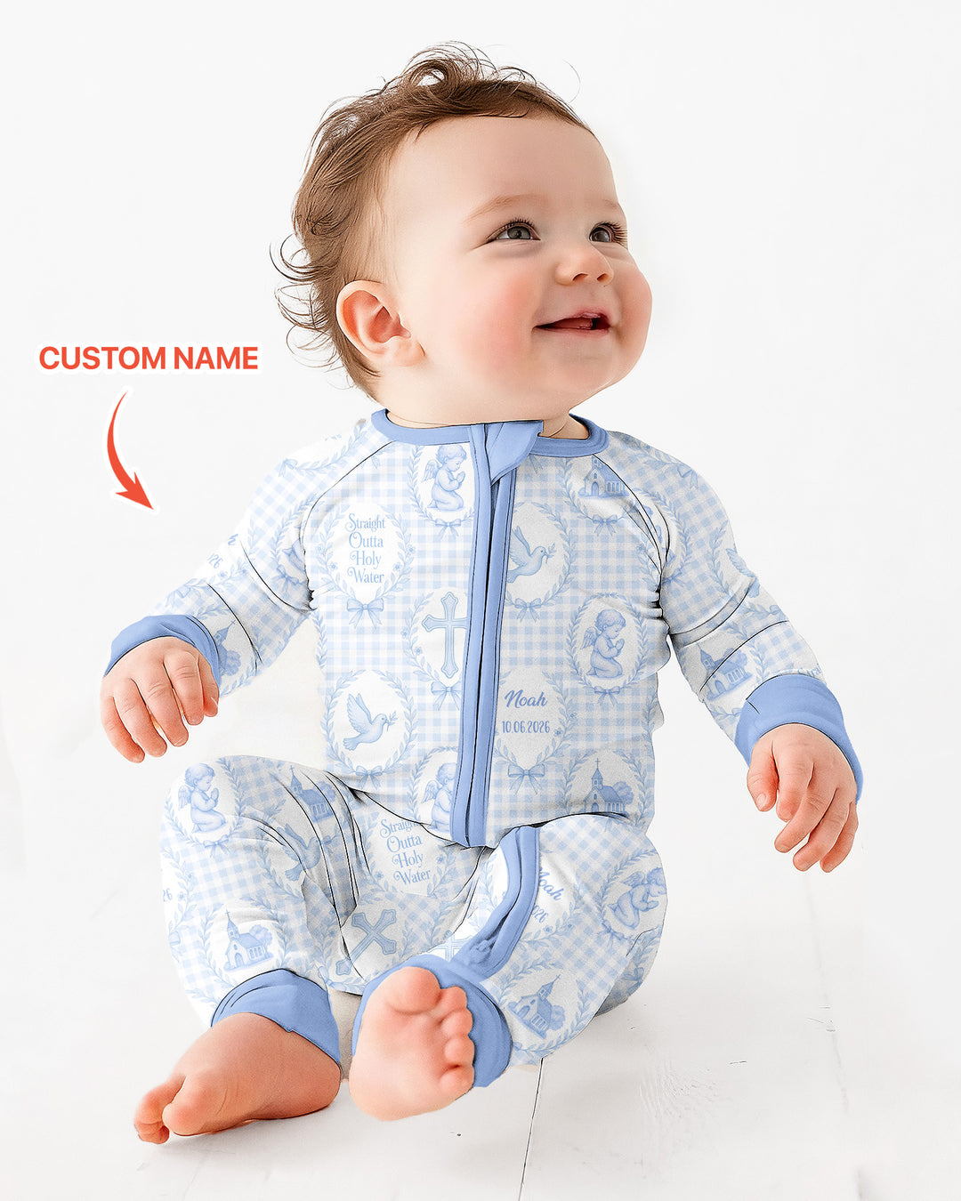 Gerippte Babykleidung mit individuellem Foto - Weich &amp; Skizzenhaft