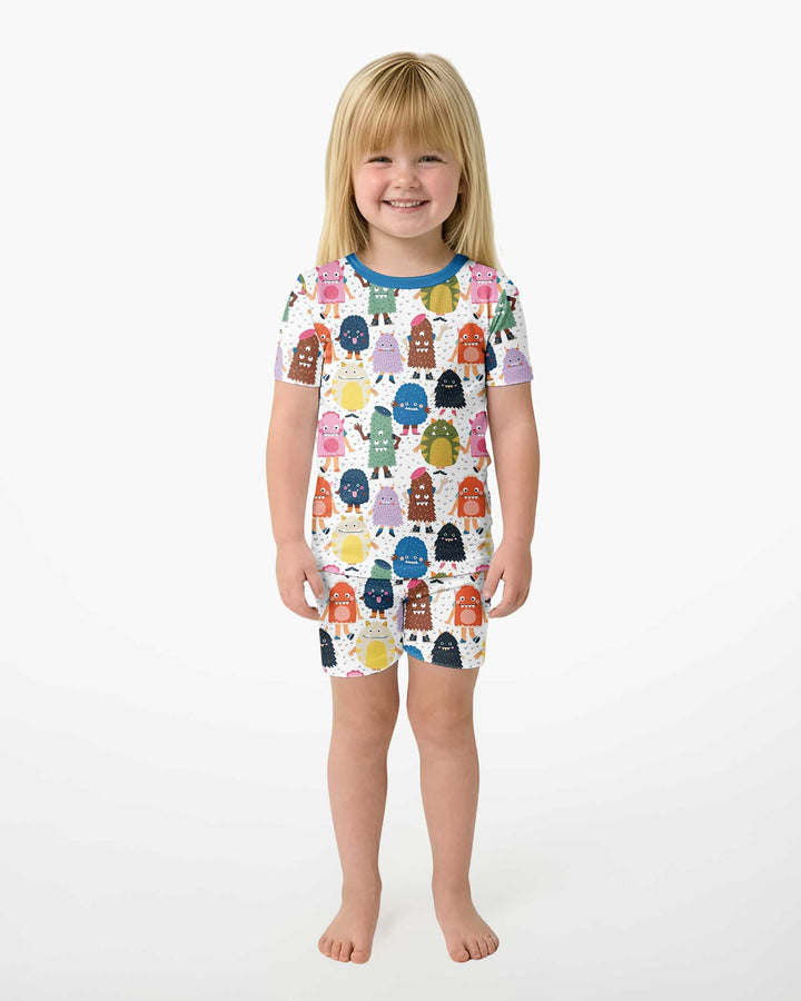 (Not So) Scary Monsters Bamboo Two Piece Short Sleeve Shorts Pajama Set