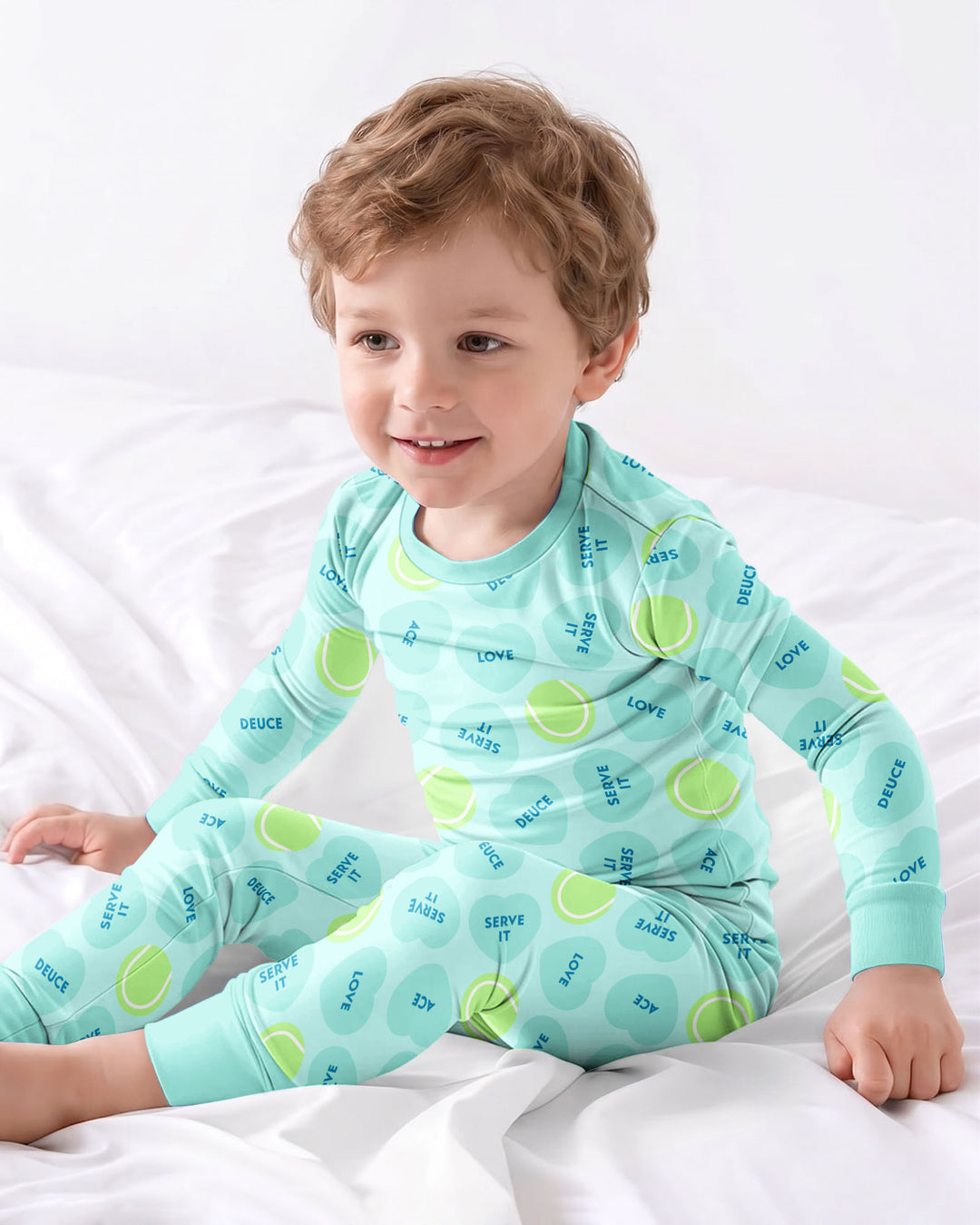 Tennis with Love Bamboo Two Piece Long Sleeve Pajama Set