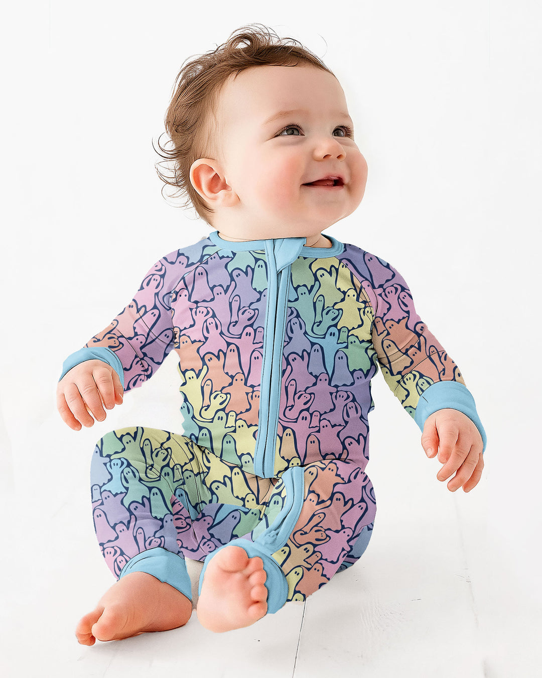 Pastel Rainbow Ghost Halloween Bamboo Convertible Zippy