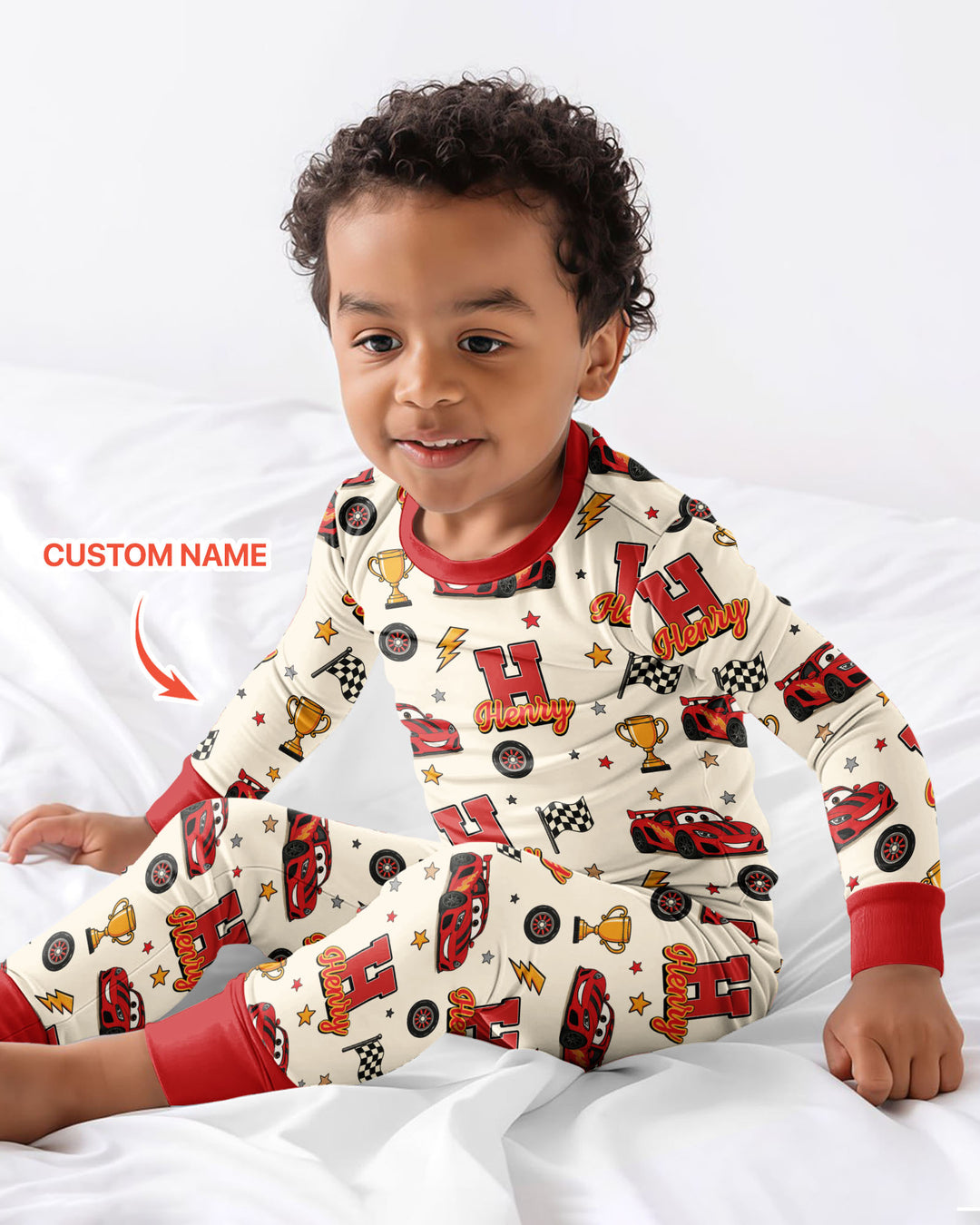 Funny Fast Car Bamboo Two Piece Long Sleeve Pajama Set