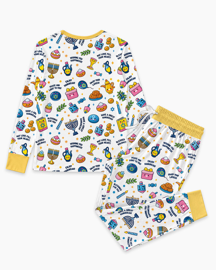 Kawaii Menorah Holiday Bamboo Women Pajama Set