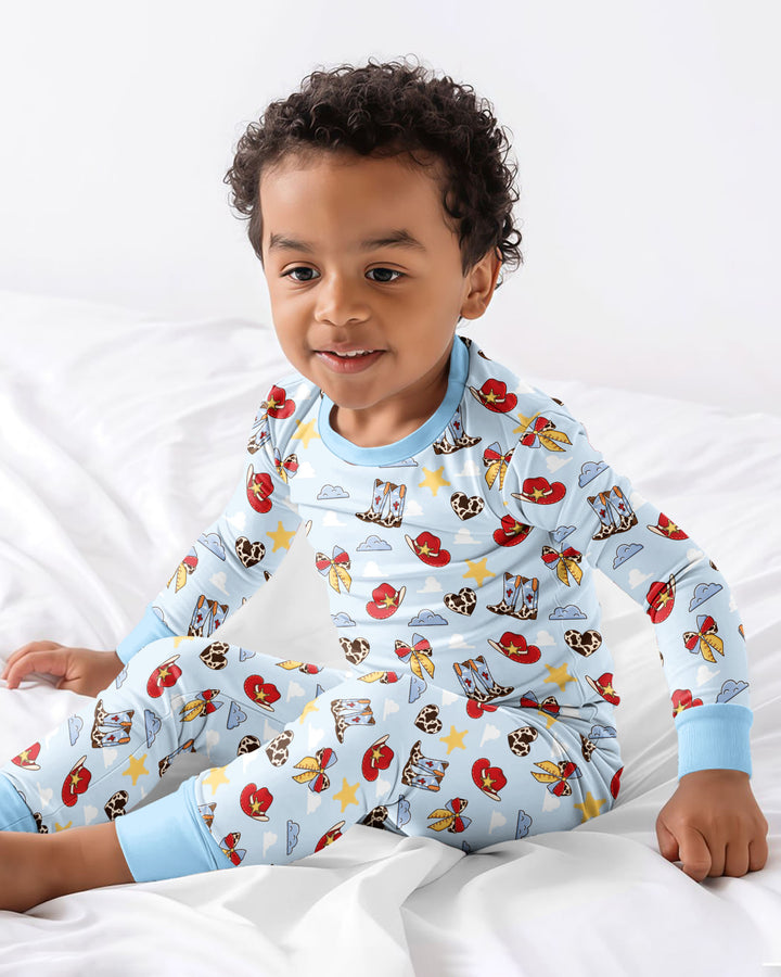 Zweiteiliges Langarm-Pyjama-Set mit Sommerfrüchten