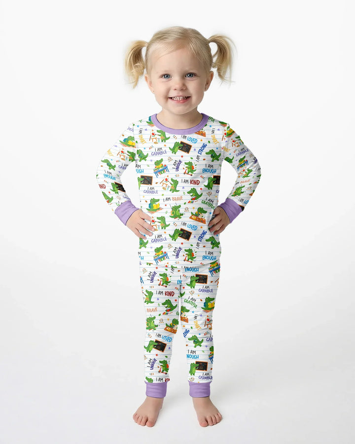 Zweiteiliges Langarm-Pyjama-Set mit Sommerfrüchten