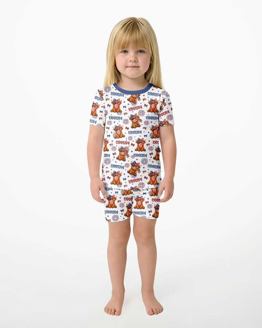 Schlafanzug-Set zweiteilig, kurze Ärmel, kurze Hose, Bambus