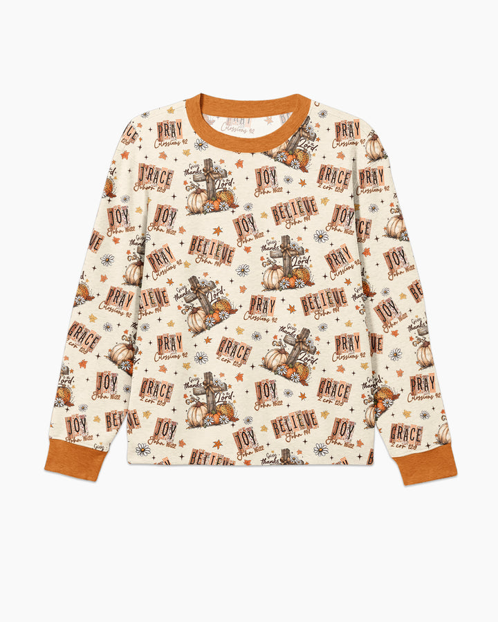 Floral Fall Give Thanks To The Lord Bamboo Men's Pajama Set