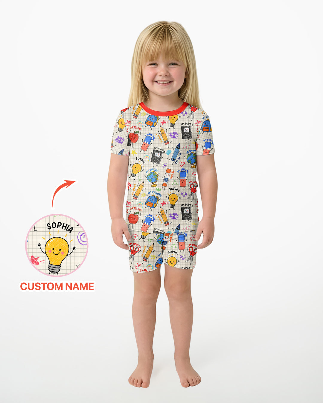 Schlafanzug-Set zweiteilig, kurze Ärmel, kurze Hose, Bambus