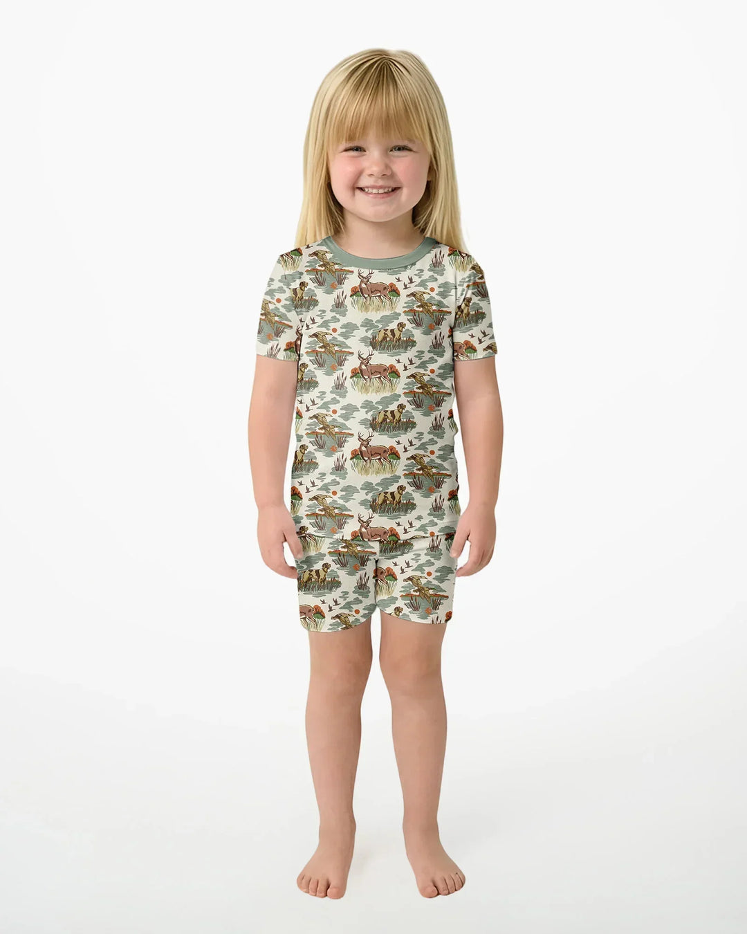 Schlafanzug-Set zweiteilig, kurze Ärmel, kurze Hose, Bambus