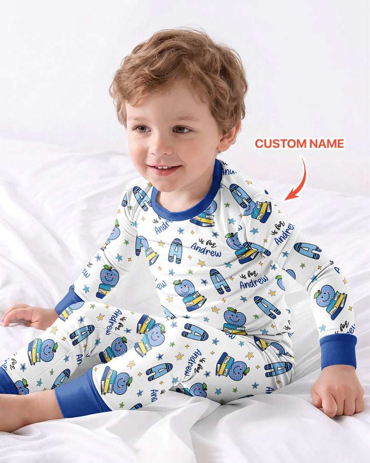 Zweiteiliges Langarm-Pyjama-Set mit Sommerfrüchten