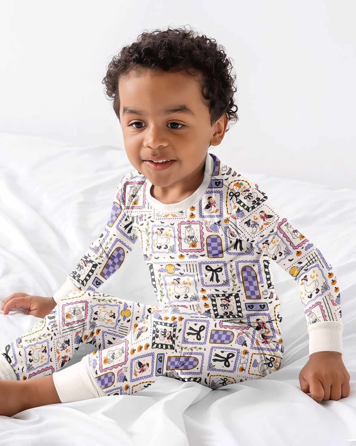 Just a Goose Halloween Bamboo Two Piece Long Sleeve Pajama Set