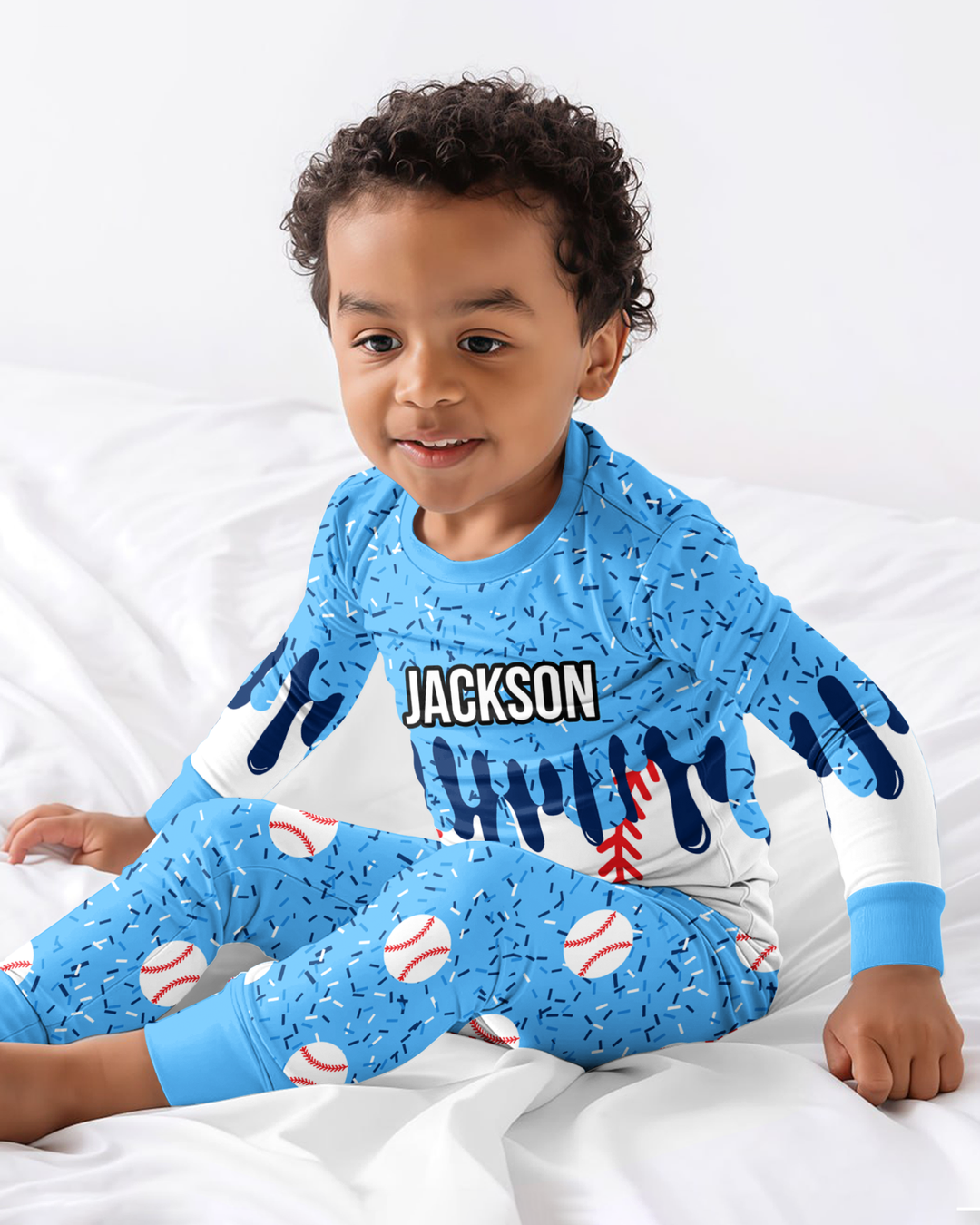 Icecream Drip  Bamboo Two Piece Long Sleeve Pajama Set
