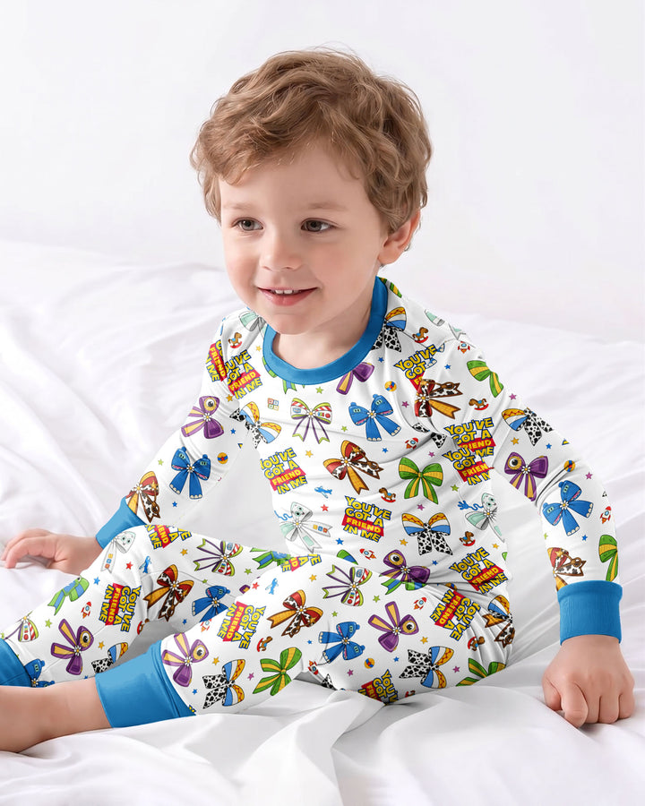 Zweiteiliges Langarm-Pyjama-Set mit Sommerfrüchten