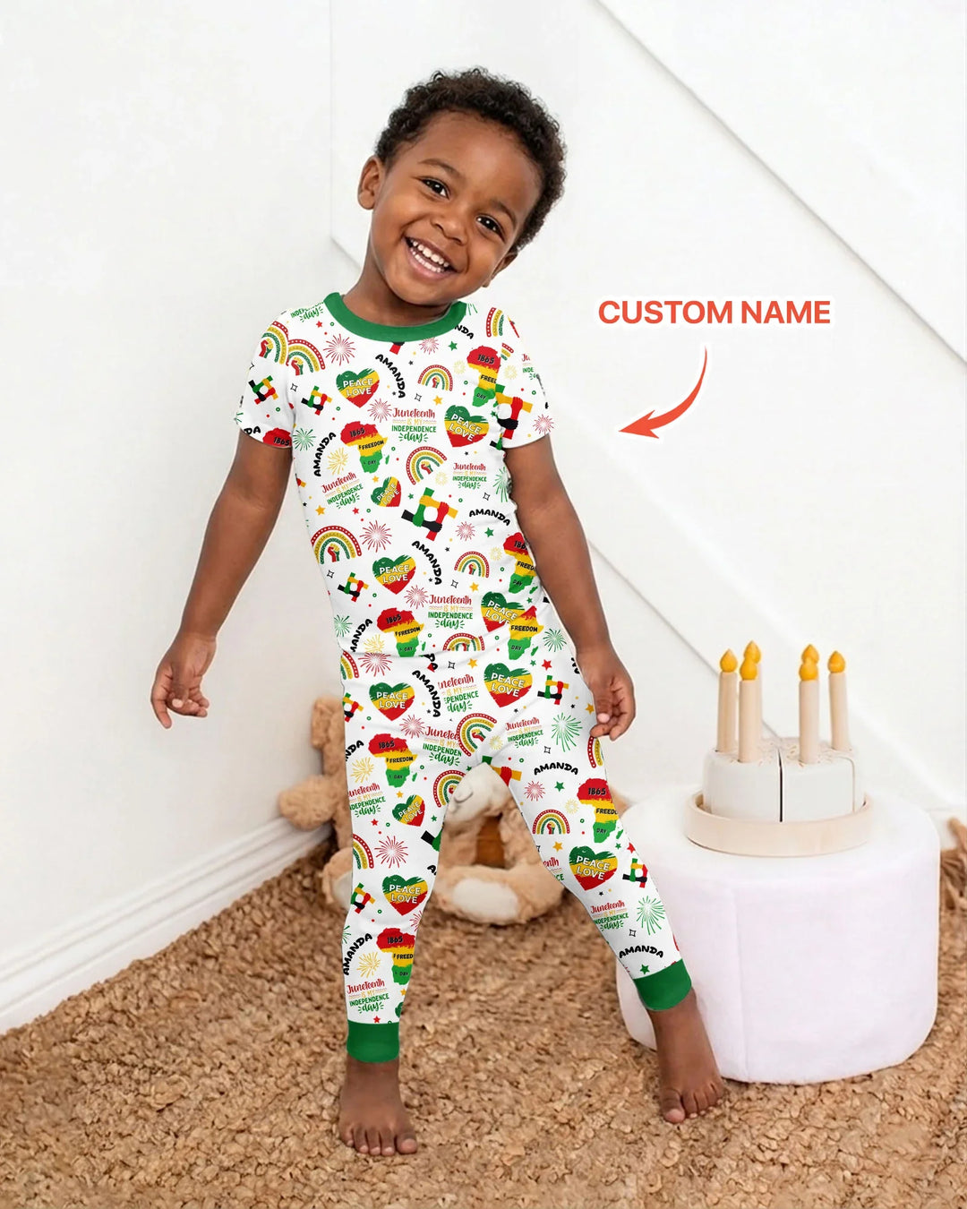 Zweiteiliges, kurzärmliges Pyjama-Set mit Marienkäfern