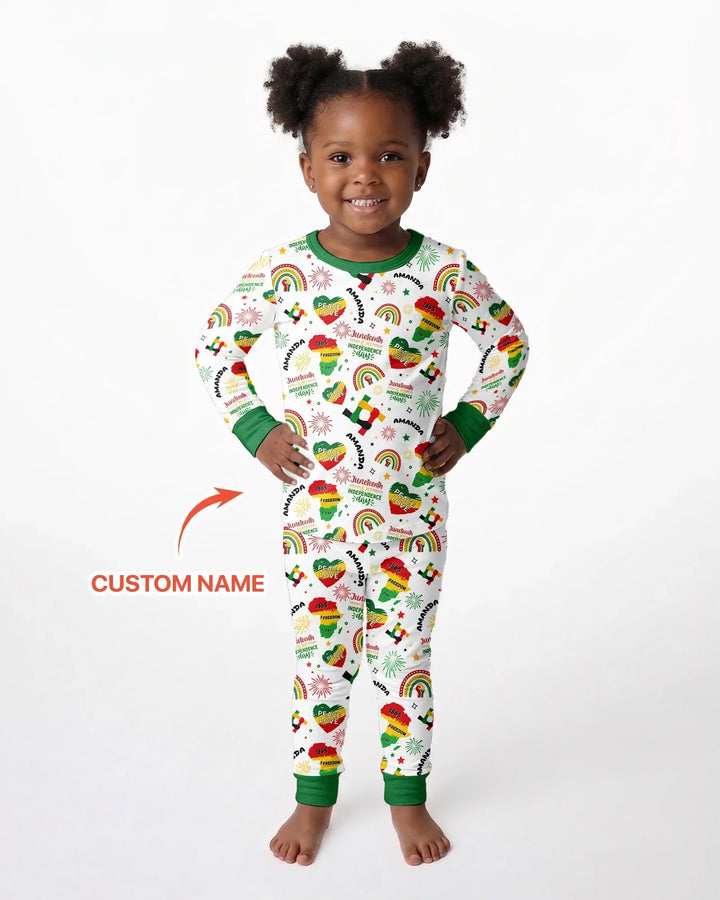 Zweiteiliges Langarm-Pyjama-Set mit Sommerfrüchten