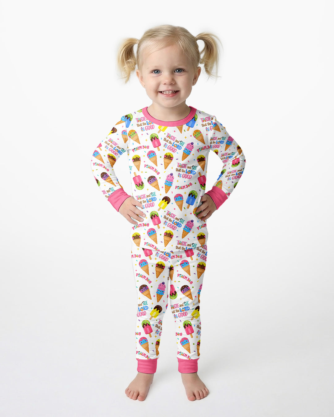 Zweiteiliges Langarm-Pyjama-Set mit Sommerfrüchten