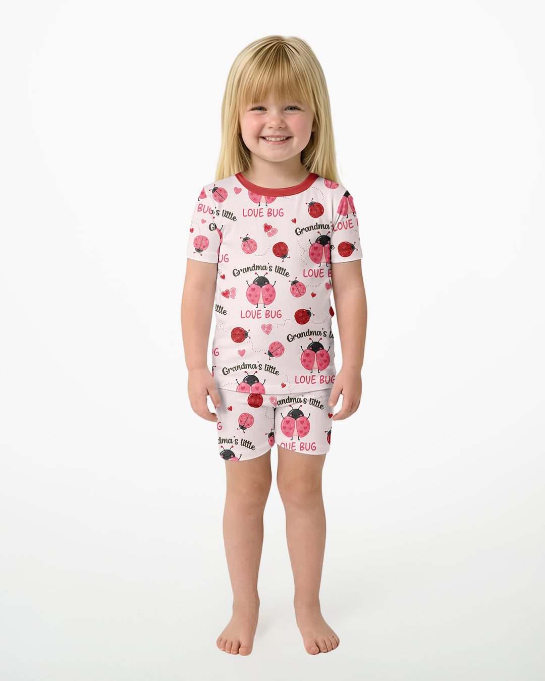 Grandma's Little Love Bug Bamboo Two Piece Short Sleeve Shorts Pajama Set