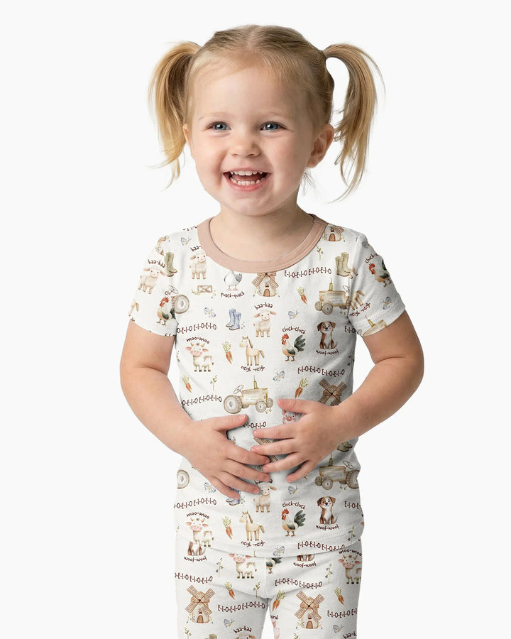 Zweiteiliges, kurzärmliges Pyjama-Set mit Marienkäfern