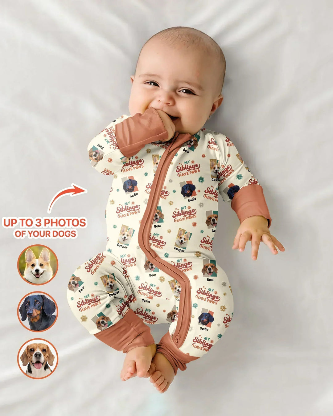 Gerippte Babykleidung mit individuellem Foto - Weich &amp; Skizzenhaft