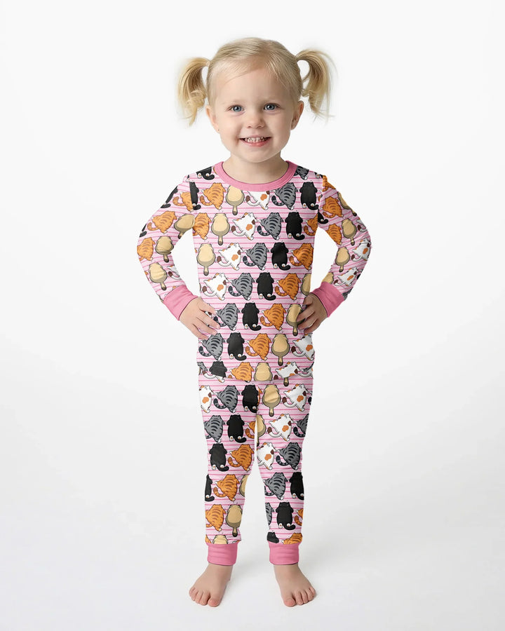 Zweiteiliges Langarm-Pyjama-Set mit Sommerfrüchten