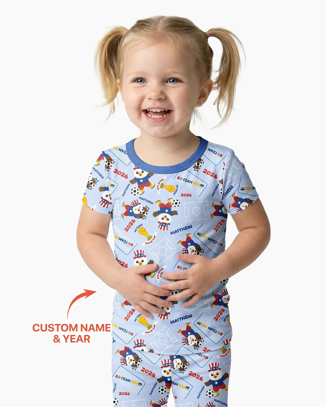 Zweiteiliges, kurzärmliges Pyjama-Set mit Marienkäfern