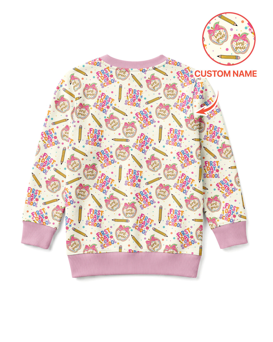 Custom School Grade First Day Cutie Bamboo Crewneck Sweatshirt