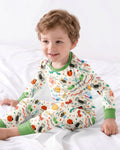 Zweiteiliges Langarm-Pyjama-Set mit Sommerfrüchten
