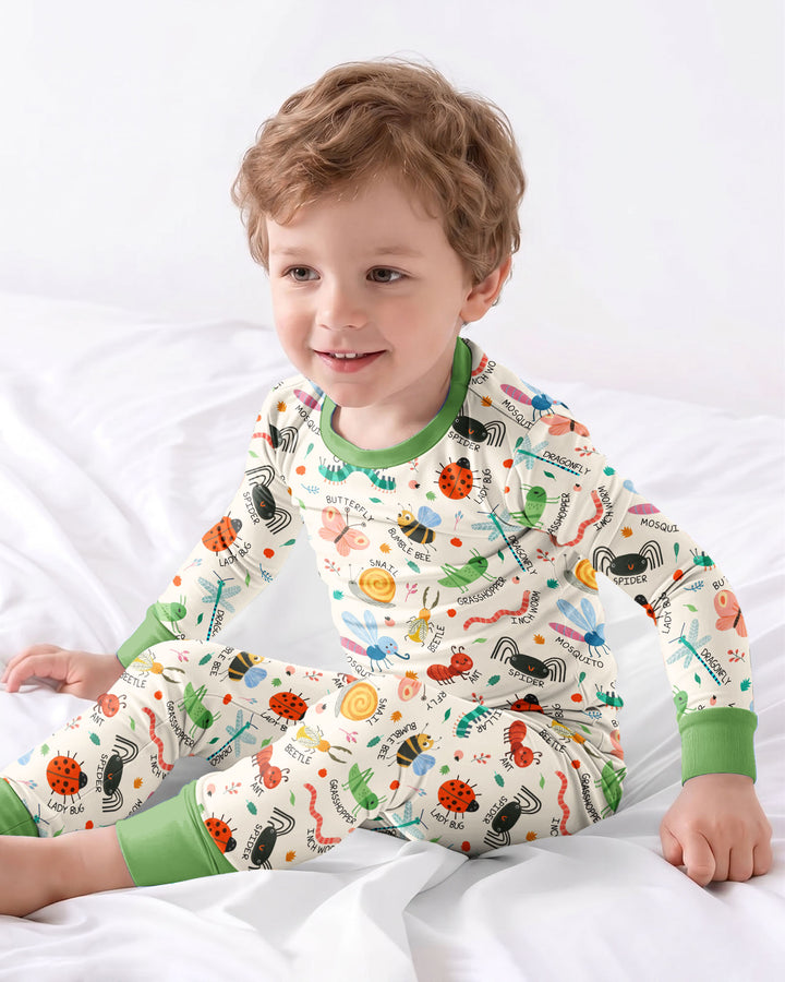 Zweiteiliges Langarm-Pyjama-Set mit Sommerfrüchten