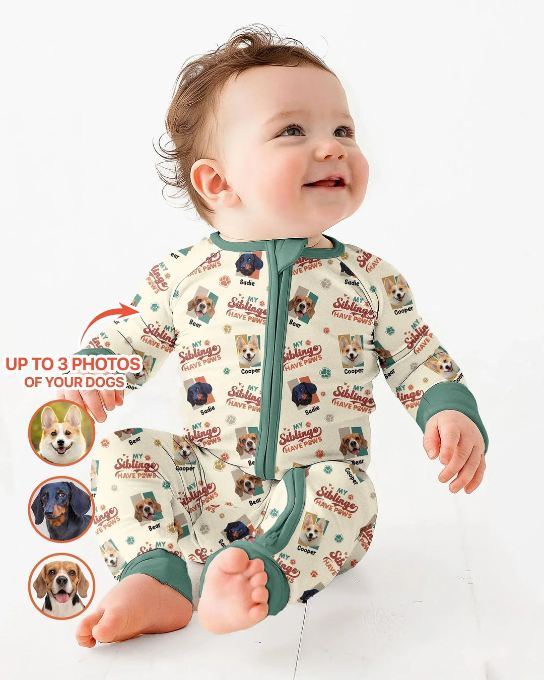 Gerippte Babykleidung mit individuellem Foto - Weich &amp; Skizzenhaft