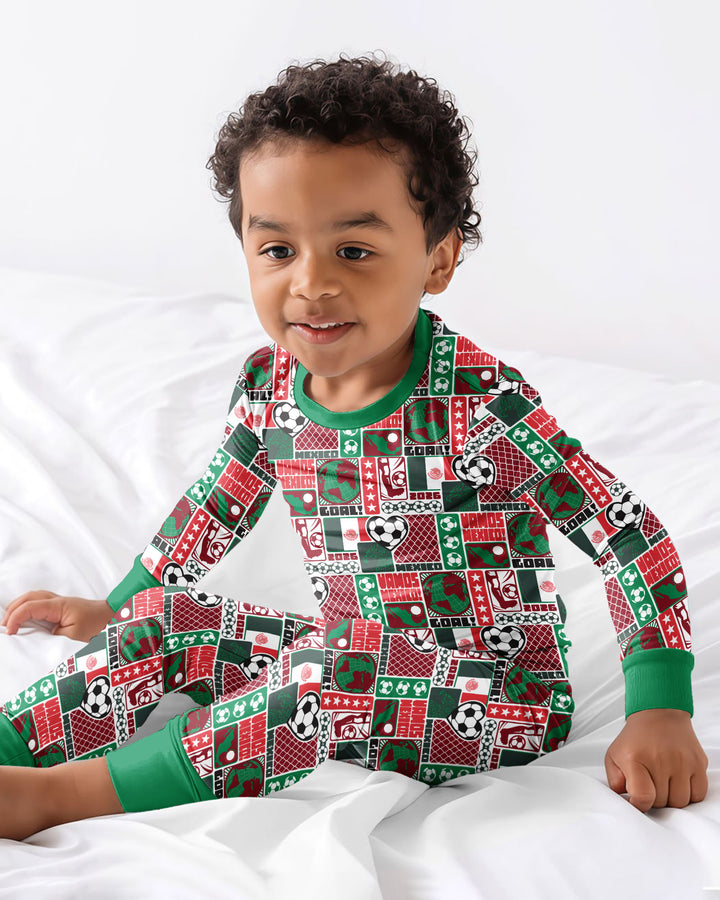 Zweiteiliges Langarm-Pyjama-Set mit Sommerfrüchten