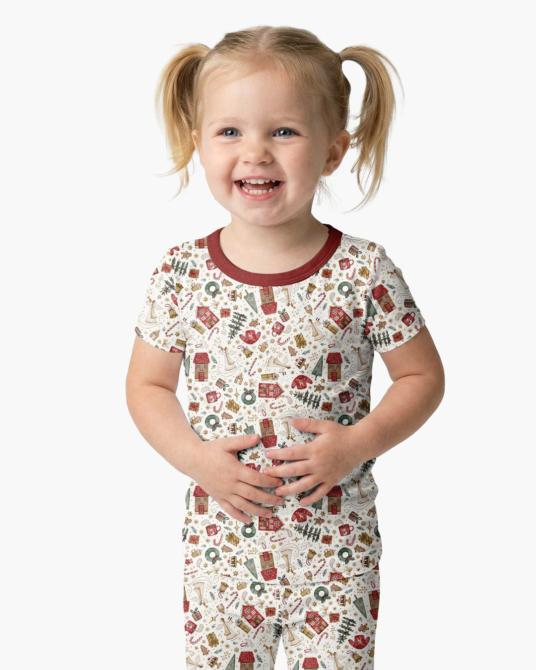 Magical Christmas Story Bamboo Two Piece Short Sleeve Pajama Set