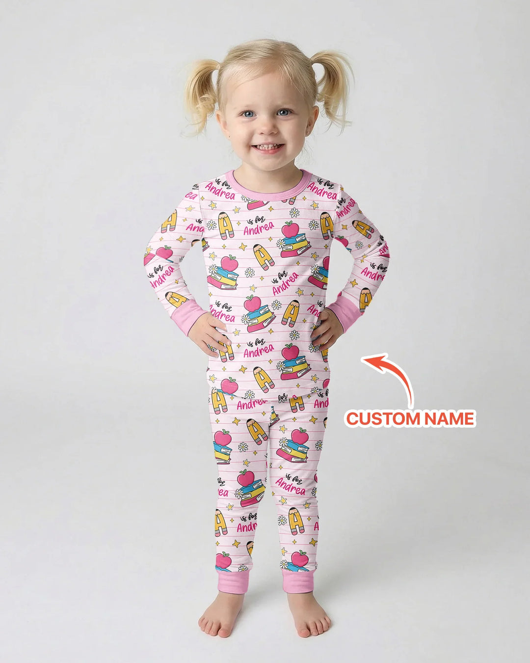 Zweiteiliges Langarm-Pyjama-Set mit Sommerfrüchten