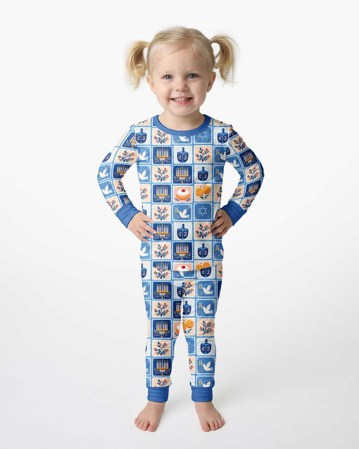 Jewish Holiday Bamboo Two Piece Long Sleeve Pajama Set