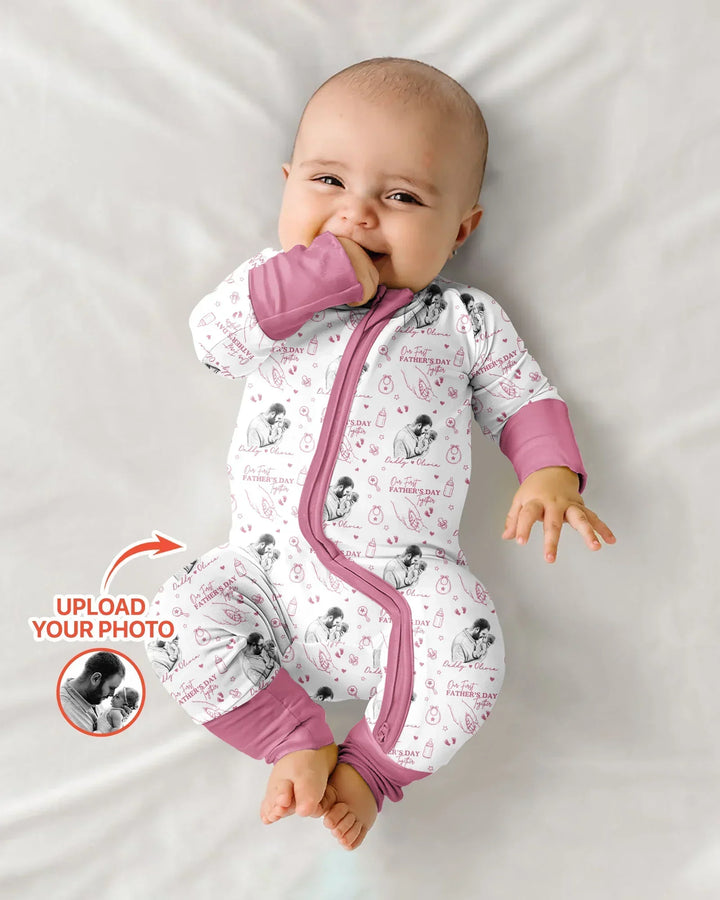 Gerippte Babykleidung mit individuellem Foto - Weich &amp; Skizzenhaft