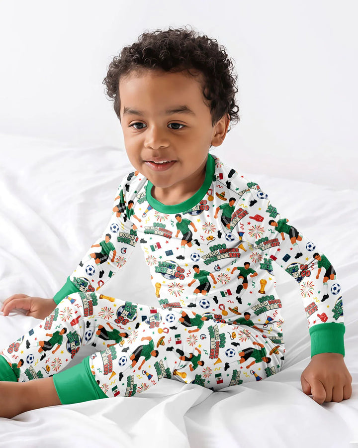 Zweiteiliges Langarm-Pyjama-Set mit Sommerfrüchten