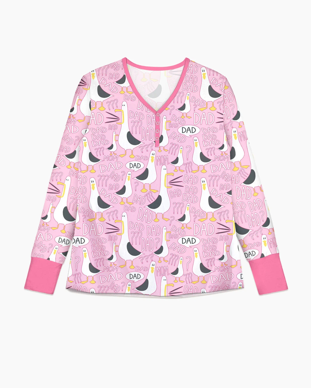 Lustiger Möwen-PAPAPA-Pyjama aus Bambus für Damen