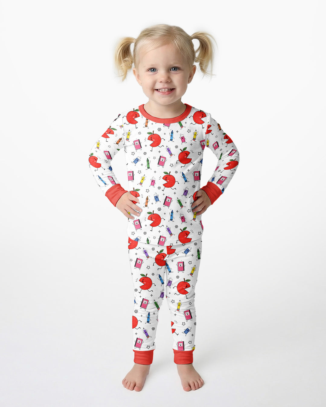 Zweiteiliges Langarm-Pyjama-Set mit Sommerfrüchten