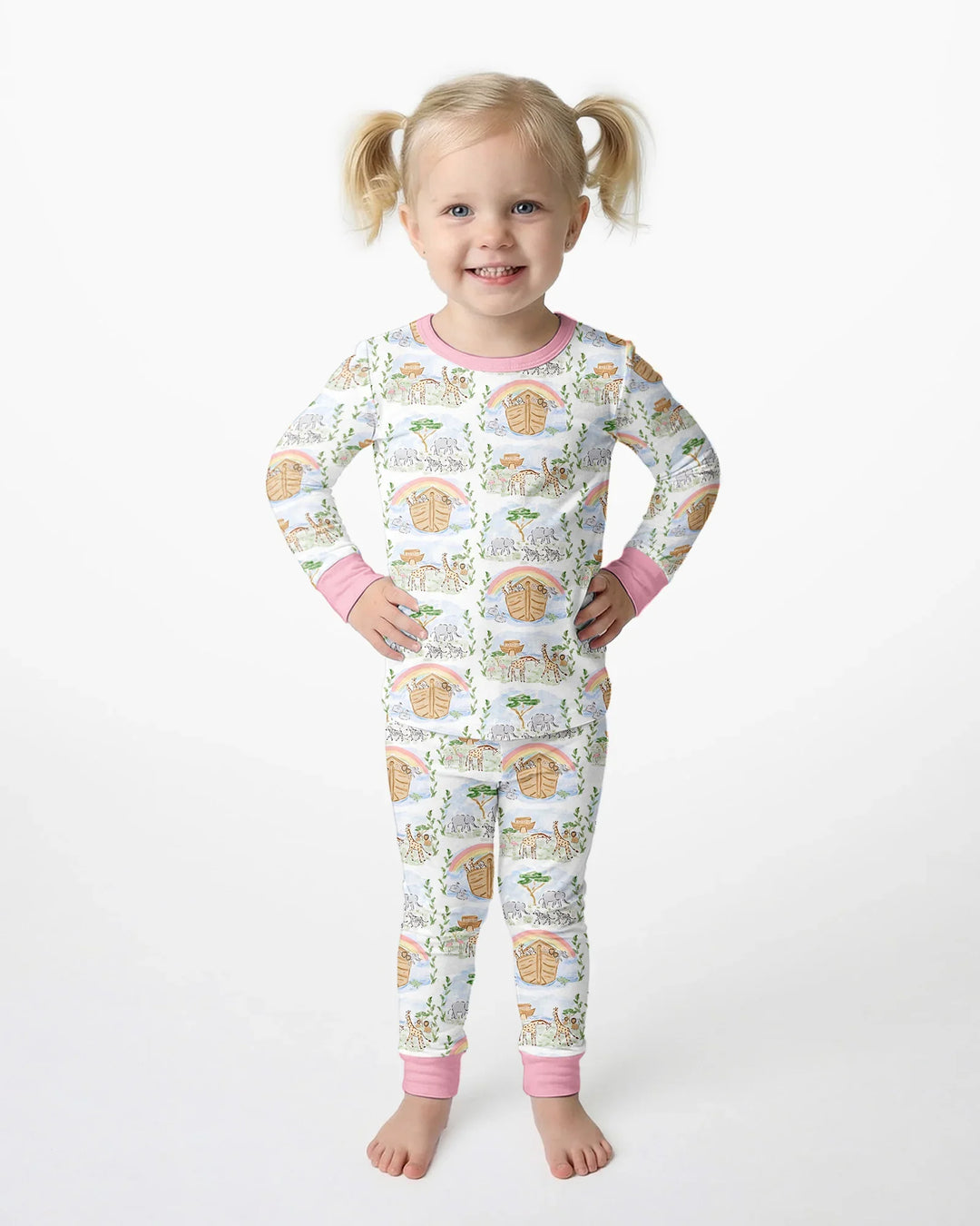 Zweiteiliges Langarm-Pyjama-Set mit Sommerfrüchten