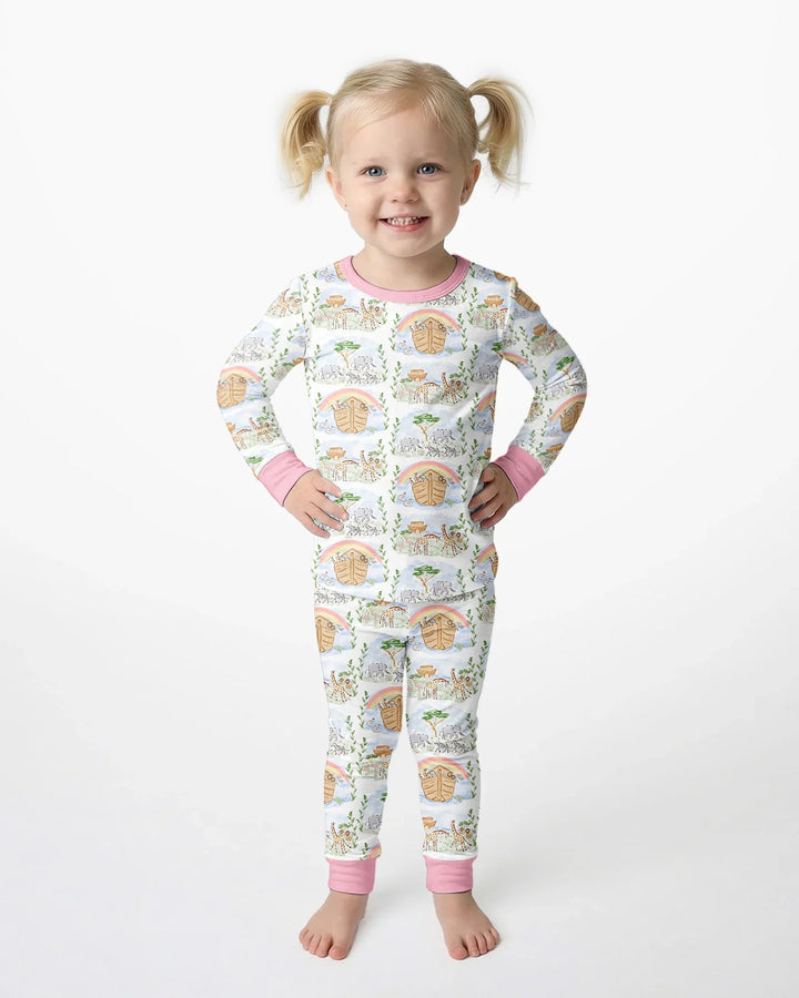 Zweiteiliges Langarm-Pyjama-Set mit Sommerfrüchten
